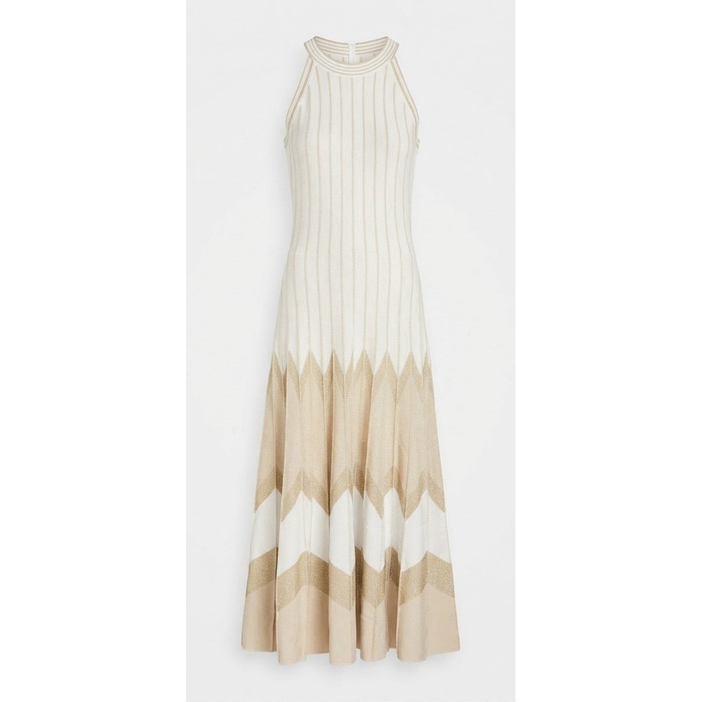 anthropologie dress M Midi Stretch Body Con Halter Formal Party Event